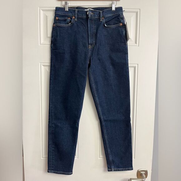 Re/Done COMFORT STRETCH HIGH RISE ANKLE CROP Denim Size 28 NWT - Picture 1 of 12